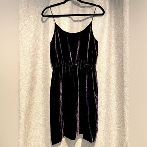 J. Crew Purple Velvet Spaghetti Strap Rayon/Silk Slip Dress